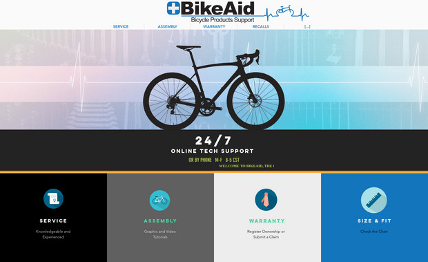 Bike Aid Online: Bicycle help and support site consumers (in progress for current client).