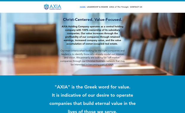 AXIA Holding Co.: This website included a deeper dive into the overall brand development. LECK participated in crafting verbiage, developing creative elements of the business plan, designed the logo and much more...all with the goal of setting up this new private equity firm with all the promotional tools necessary to get their concept noticed.