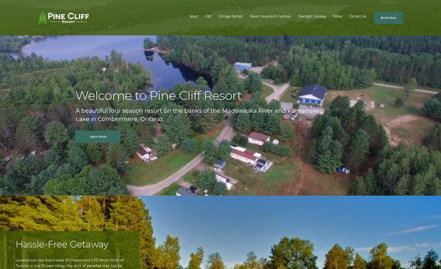 Pine Cliff Resort: A beautiful four season resort on the banks of the Madawaska River and Kamaniskeg Lake in Combermere, Ontario, Canada. 