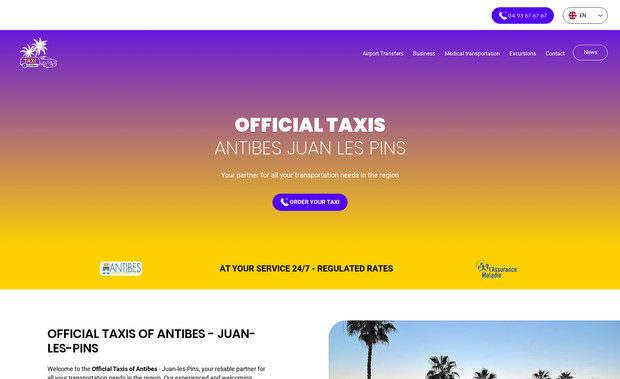 Taxi Antibes: Wix studio