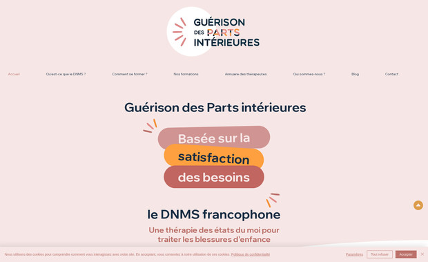 Guérison des parts intérieures: Création de site avec intégration de base de données - CMS - et pages dynamiques