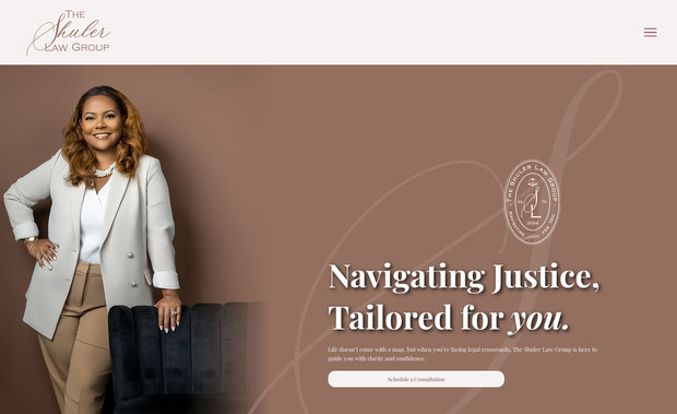 Shuler Law: Logo + Brand Identity, Wix Standard Website Design