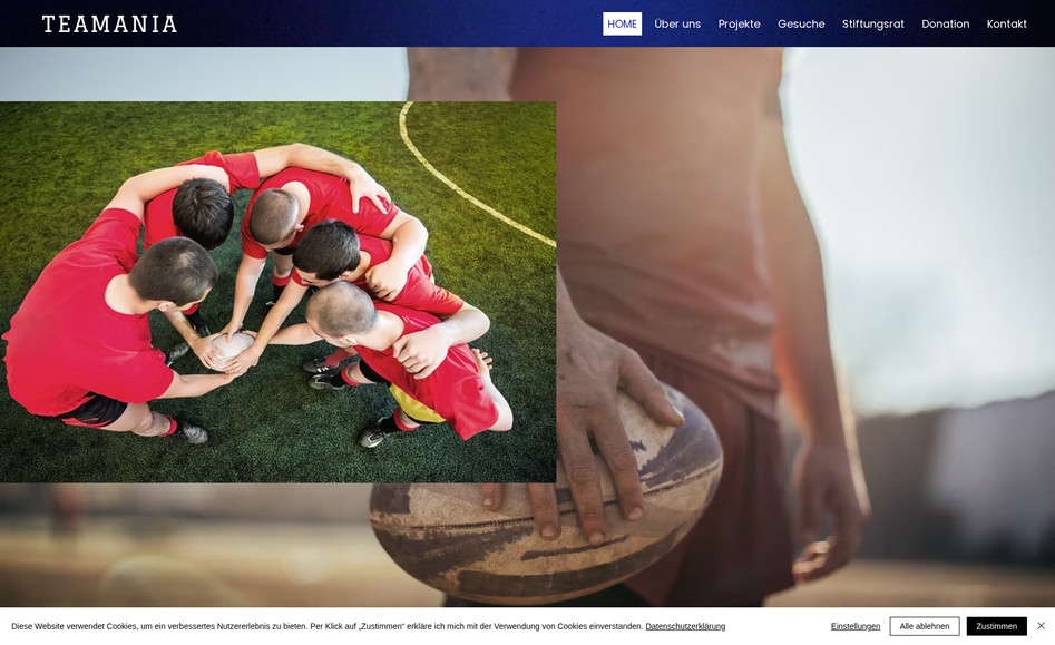 Stiftung Teamania: Logodesign, Corporate Design und Erstellung der Website für die Stiftung Teamania. Die Stiftung wurde im Januar 2024 gegründet und unterstützt innovative Projekte und Initiativen im Bereich Team- und Breitensport. 