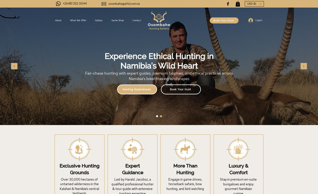 Osombahe Hunting Saf: complete website creation from scratch 
