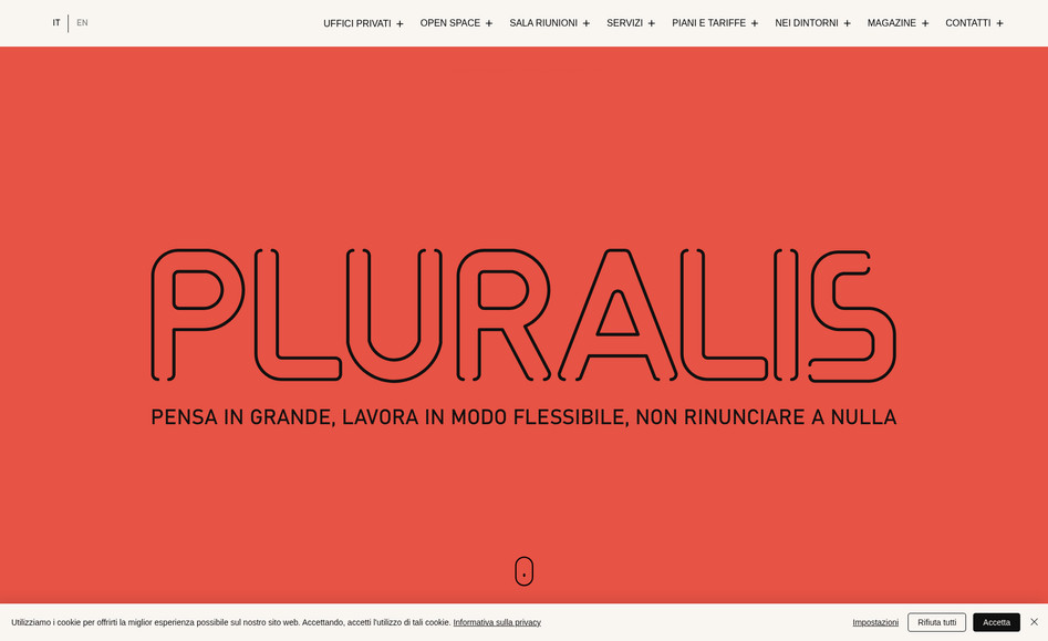 PLURALIS Coworking: PLURALIS è lo spazio di co-working dove non ti attenderà una grigia giornata di lavoro. Ogni giorno potrai trovare nuovi stimoli e relazioni in un vivace community nella quale professionisti e creativi condividono spazi, ma soprattutto la passione per il proprio lavoro.