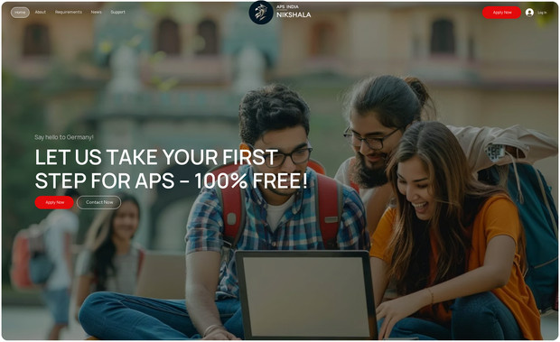 APS India: A dedicated APS India website where Nikshala team will file user's APS application