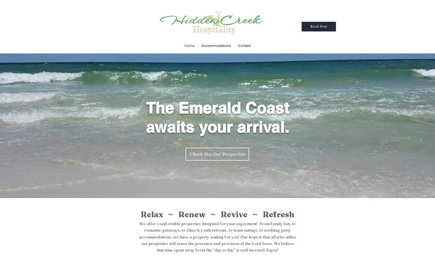 Hidden Creek Hospitality: Create an eye-catching website to showcase rental properties. 