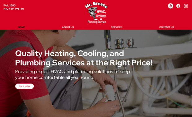 Mr. Breeze HVAC, Hot Water, & Plumbing: We created the Mr. Breeze HVAC, Hot Water, & Plumbing website from the ground up, as the client did not have an existing site. Our focus was on building a user-friendly, SEO-optimized website to help establish their online presence and attract new clients. By implementing targeted keywords, clear service pages, and strong local SEO strategies, we ensured the site would rank well and drive traffic for their HVAC and plumbing services in the Poconos, PA.
