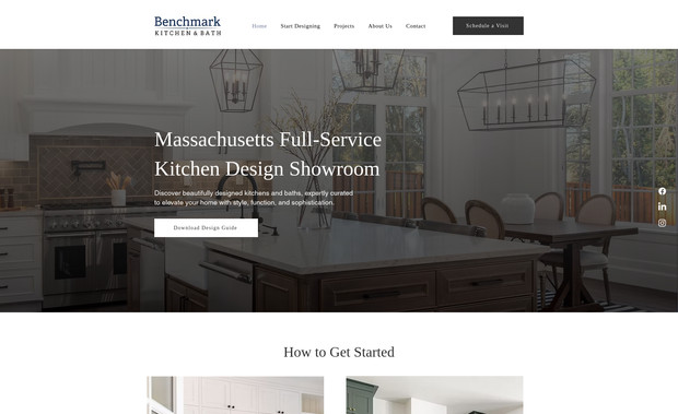 Benchmark: Overview:
We partnered with Benchmark Kitchen & Bath, a design-focused kitchen and bath showroom in Salem, Massachusetts, to create a website that reflects their high level of craftsmanship and design expertise. The goal was to build a clean, approachable platform that showcases their process, drives showroom visits, and supports builder and homeowner relationships.

Scope of Work:

Custom website design aligned with Benchmark’s modern, elevated aesthetic

Service pages tailored to homeowners, contractors, and interior designers

Portfolio galleries to highlight completed kitchen and bath projects

“Our Process” page to educate clients on the step-by-step design journey

Contact and consultation forms to generate leads and showroom appointments

Blog functionality to support local SEO and thought leadership

CMS integration for easy updates to products, posts, and images

Mobile-optimized design for an exceptional user experience on all devices

Outcome:
The new Benchmark Kitchen & Bath website reflects the care and detail that goes into every project. It positions the brand as a trusted design partner and provides a digital experience that’s as seamless as their in-showroom service. Whether visitors are browsing inspiration or ready to start a project, the site makes it easy to connect and take the next step.