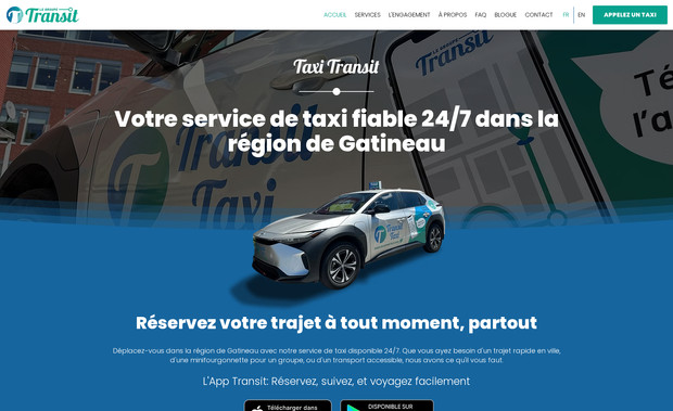 Le Groupe Transit: Created this brand new website from scratch for a taxi company in the Gatineau Region