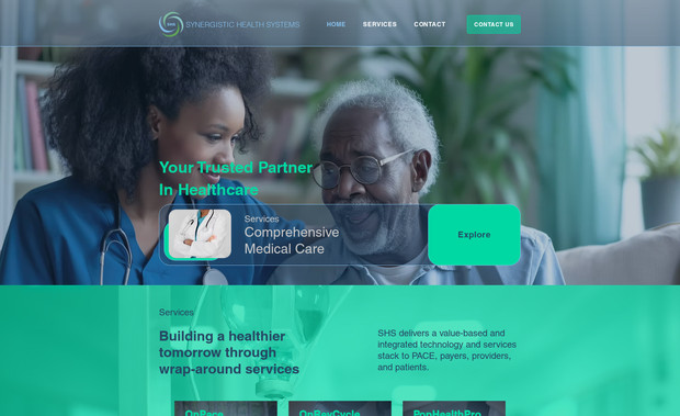 Synergistic: Custom website / mobile site with custom graphics and logo.  