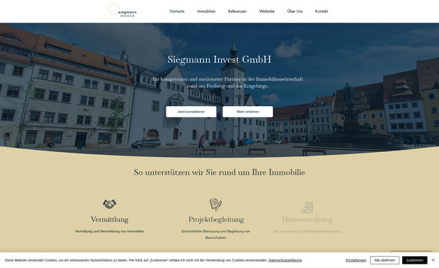 Siegmann Invest GmbH: Webseite und Portfolios einer Immobilienmaklerin