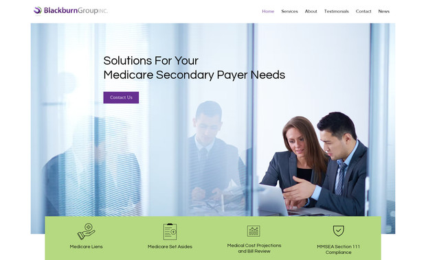 Blackburn Group Inc.: Blackburn Group Inc. helps clients resolve Medicare Secondary Payer compliance. The website design project included the development of a strategic website strategy and website design services. The site features a subscribe to mailing list feature, email automation, a blog, a custom contact form, links to social pages, and clear calls to action.