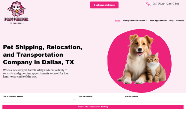 Dragonrider pet transport: Pet Transportation Company