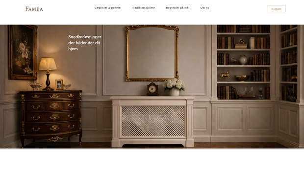 Faméa: I handled the full design and development of the Famea website for a Denmark-based construction company. The goal was to create a clear, trustworthy digital presence that presents services, expertise, and contact paths without friction. Built on Wix, the site features responsive design, structured service sections, strong visual hierarchy, and a professional aesthetic aligned with the construction industry.