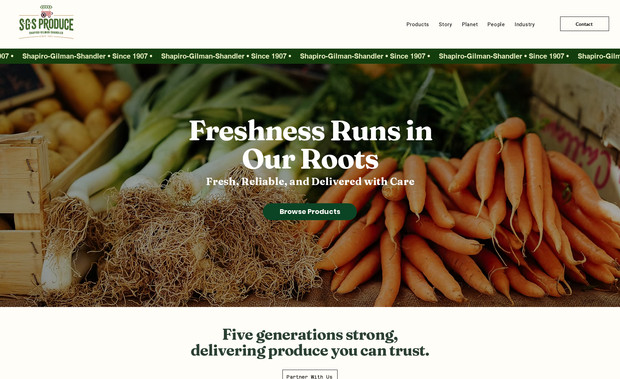SGS Produce: For SGS Produce, my goal was to create a modern, professional, and user-friendly website that reflects their B2B identity, deep roots in the foodservice industry, and commitment to fresh, high-quality ingredients. I used storytelling and strategic design to highlight their family values and long-standing industry relationships while ensuring the site was intuitive and functional for their clients.

Project Highlights:
Website Redesign & Modernization
Developed a clean, modern, and professional website that aligns with SGS Produce’s commitment to quality and service. Integrated the new logo to reinforce brand identity.

Platform Migration to Wix
Seamlessly migrated the website from Bluehost to Wix, ensuring no data loss. Managed domain and hosting transfers ahead of renewal deadlines to prevent disruptions.

Content Organization & Structuring
Reorganized existing content to improve clarity, navigation, and user experience. Ensured the website effectively conveys SGS Produce’s community engagement and mission.

Custom Website Layout & Design
Designed a user-friendly, visually engaging site with intuitive navigation. Focused on accessibility and ease of use to enhance the client’s digital presence.

SEO-Optimized Blog Integration & Product Organization
Built a blog section to improve SEO and keep content fresh. Developed a database-like format for product listings, making it easier for clients to explore SGS Produce’s offerings.

Mobile Optimization & Responsiveness
Ensured the website is fully responsive and performs seamlessly across desktop, tablet, and mobile devices.

Collaboration & Review Process
Maintained open communication with the client, provided draft versions for review, and incorporated feedback to refine the final design.

Training & Support
Delivered Wix training sessions so the client can manage content updates independently.

This project was about more than just redesigning a website. It was about creating a strong digital presence that showcases SGS Produce’s industry expertise, family-driven values, and dedication to quality, while making it easy for their clients to connect and engage with their services.