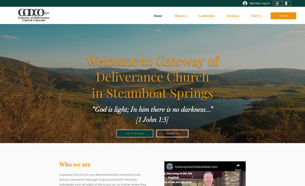 Gateway Church Steamboat Colorado Spanish and English Dynamic Site With Video: At DJM.Design, we took on the task of rebranding and expanding the digital reach of Gateway Church in Steamboat Springs, a vibrant non-denominational community known for its welcoming spirit and messages of grace and faith. Our goal was to ensure the website reflected the church’s inclusive nature and provided seamless access for both English and Spanish-speaking members of the congregation.

To achieve this, we began by adding a full Spanish translation of the entire site, allowing visitors to easily switch between English and Spanish with just a click. This bilingual functionality ensures that all members and visitors can engage with content in their preferred language, reinforcing Gateway Church’s commitment to inclusivity.

We also introduced dedicated member pages, allowing church members to log in and access exclusive content, event details, and community updates. To further enhance the sense of belonging and participation, we integrated donation pages with secure, user-friendly payment options, encouraging contributions to the church’s mission from anywhere in the world.

Additionally, we created events pages to keep the community informed about upcoming activities, gatherings, and special services. To streamline communication and engagement, we set up automated sermon video uploads, ensuring that the latest sermons are readily available for members who want to revisit or catch up on a message they missed. This automation not only saves time for the church staff but also keeps the congregation connected and spiritually nourished.

With these enhancements, Gateway Church’s website now serves as a comprehensive hub for all church activities, reflecting its mission to foster a strong, supportive, and inclusive community. The rebranded site provides an inviting and user-friendly experience for both English and Spanish-speaking visitors, allowing everyone to feel at home, no matter where they are on their spiritual journey.