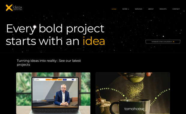 IdeaX Creative Labs: Wix Studio Certified Legend Partner, specializing in bold brand development and cutting-edge website design that drives impact and connection.