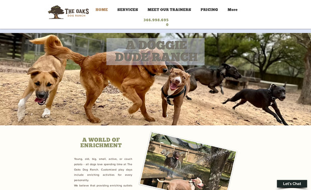 The Oaks Dog Ranch: Website for dog boarding and day camp. Scope of work included website design and continues maintenance of the website and its fuctionality. 