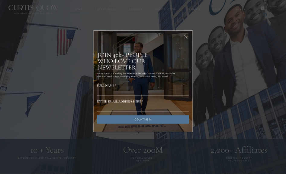 Curtis Quow: Developed a sleek, professional real estate website for Curtis Quow, showcasing property listings, services, and client resources. The site was designed with a modern layout, responsive design, and clear calls-to-action to enhance user experience and generate qualified leads. Integrated branding, streamlined navigation, and strong visuals to reflect authority and trust in the real estate market.