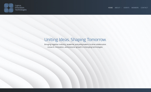 Cyprus Innovation Technologies: Our work included a strategic rebranding and the design of a clear, responsive website that presents CyIT’s mission, activities, and network in a cohesive, intuitive way. We developed a visual identity that reflects collaboration and forward momentum, and translated it into a digital presence with streamlined navigation and flexible content structure. The result is a thoughtful platform that positions CyIT as a credible, contemporary hub for innovation, research, and dialogue across the technology ecosystem.