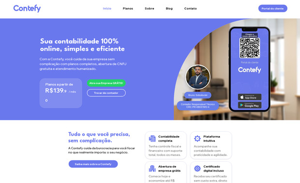 Contefy: Site para uma empresa de contabilidade