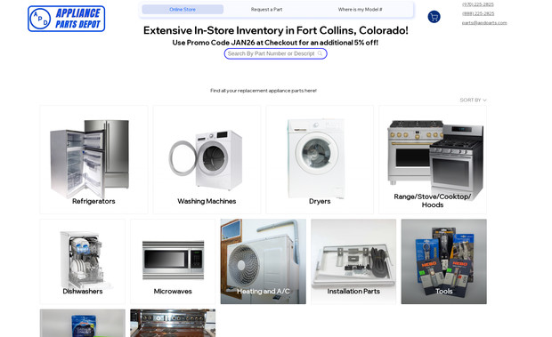 APD Parts Depot: Our Client, Appliance Parts Depot, has been in business of selling appliances parts since 1995. 

When he came to us, he was excited about building an eCommerce site so that he can take his business globally. We helped to design an e-commerce store front and integrated it with his CRM, Lightspeed. 