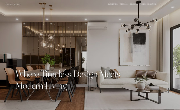 Castelli Interiors: Web design for interior design studio