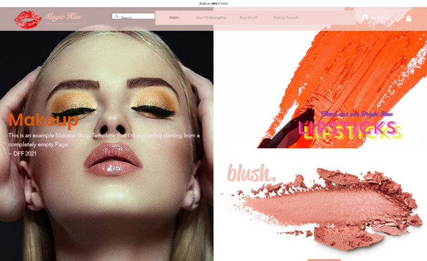 Kiss and Makeup: ~ Beauty of a Website; created on Editor X. | 20210602

• eCommerce 
• Fashion  
• Beauty 
• Makeup / Cosmetics 
• Style