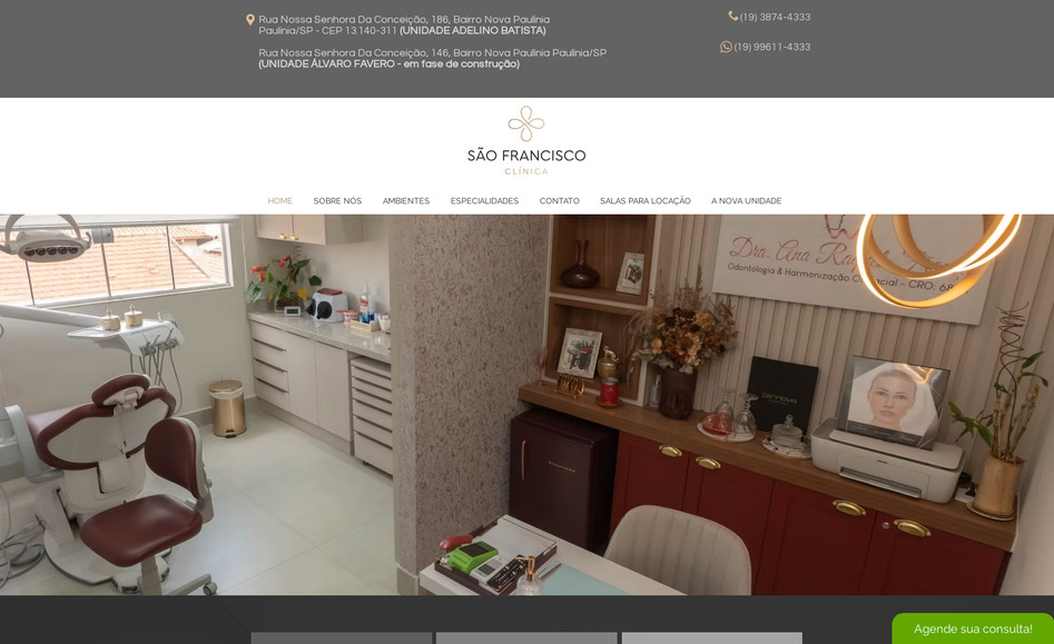 Saofranciscoclinica : Desenvolvimento do site, baseado na história da clínica e de seu fundador.