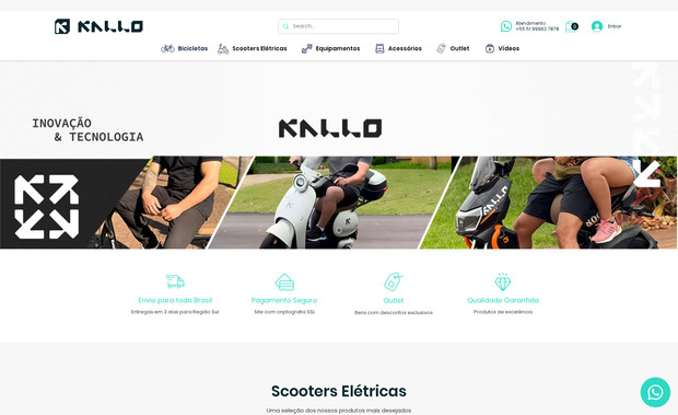 Loja Kallo: Criação de site/loja virtual para empresa de equipamentos fitness