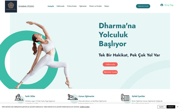 Dherma Studio: A new website design for Yoga Studio with online payment was created with Wix Studio.