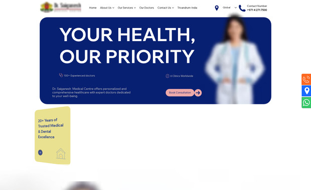 saiganeshclinic - Sai Ganesh Clinic: We developed saiganeshclinic.com to represent the clinic’s multi-speciality services across locations in the UAE and India. The site includes detailed treatment pages, doctor profiles, clinic locations, and online booking integration. Designed for accessibility and mobile responsiveness, it also incorporates SEO-friendly structure and clean visuals to build patient trust and enhance discoverability.